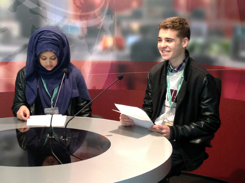 DLD BTEC student Jacob reading news