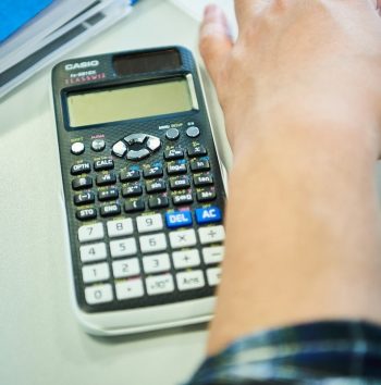 calculator on a desk