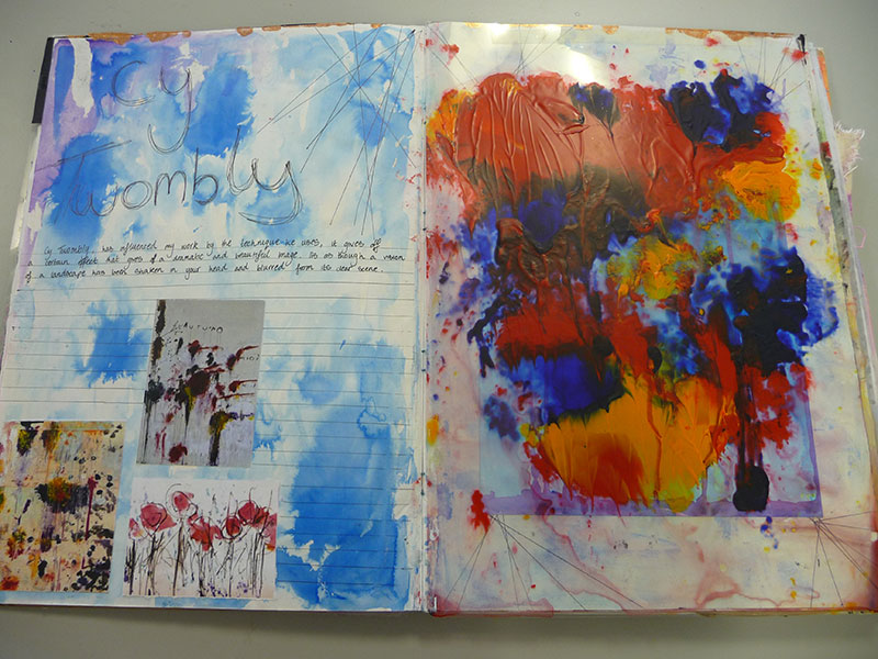 DLD College London A Level student Georgia's sketchbook