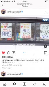 posters for the NHS in window