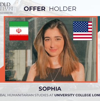 Sophia, from the USA & Iran, offered a place in the UK