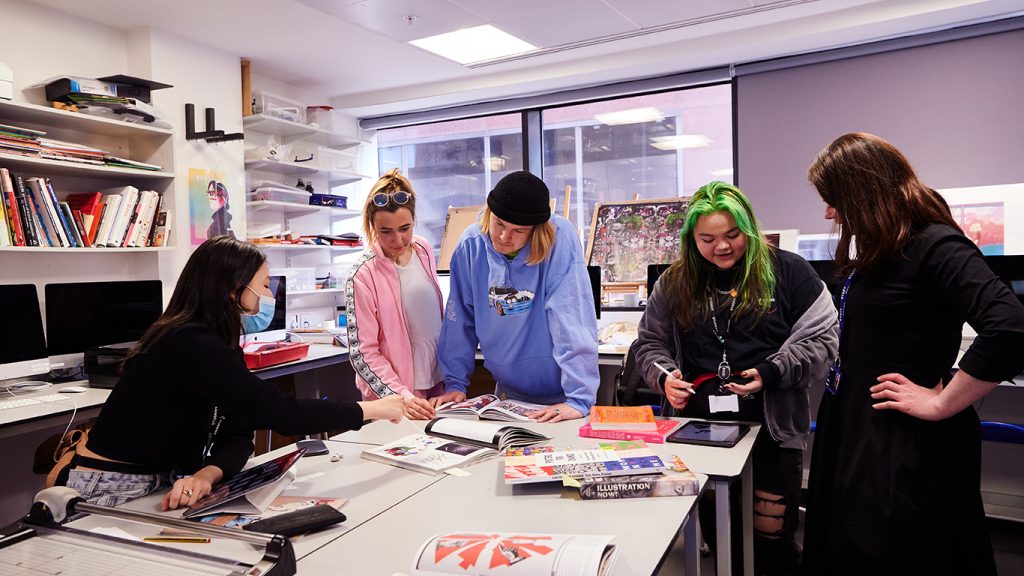 DLD College London Students And Teacher In Art Class