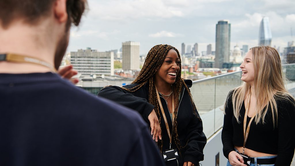 DLD College London Students Laughing On The Balcony