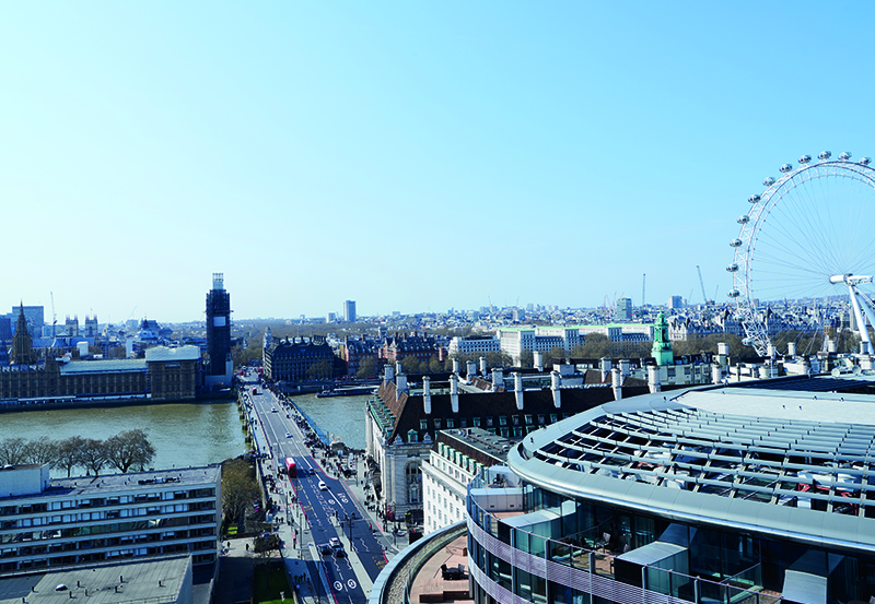 Looking across from DLD College London to the Houses of Parliament