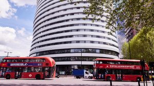 Red London Buses Pass By DLD College London