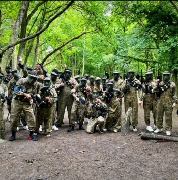 Students on the paintballing trip