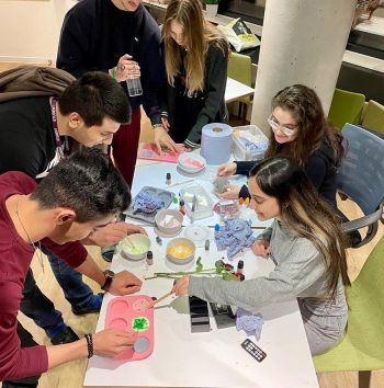 students making soap