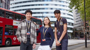 Student Outside Of The DLD College London Building