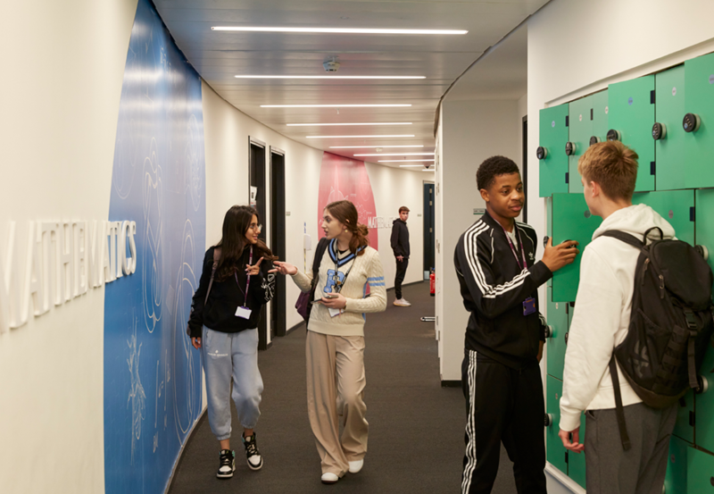 Students In The Maths Corridoor At DLD College London
