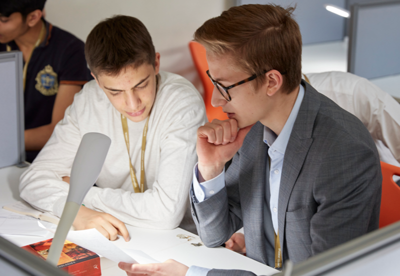 Students Working In The Library At DLD College London